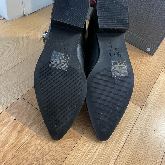 Mix No. 6 Black Ankle Boots with Silver Zipper - Picture 4 of 6